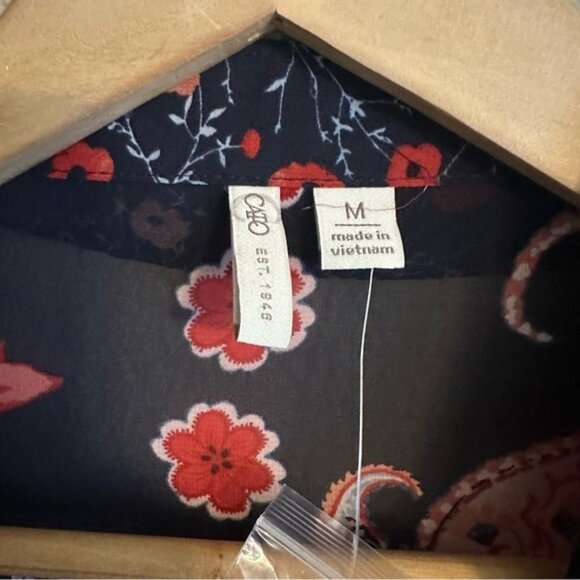 Boho Paisley Floral Bell Sleeve Sheer Blouse Sz M Retro Vintage Chic Fairytale - Picture 7 of 13